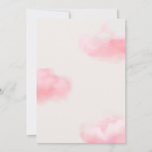 We zijn op Cloud 9 Pink Girl Baby shower Kaart (Achterkant)