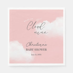 We zijn op Cloud 9 Pink Girl Baby shower Servet
