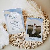 We Zijn Op Cloud 9 Waterverf Foto Baby Shower Kaart