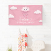 We zijn op cloud negen roze meisje Baby shower Spandoek (Insitu)
