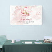 We zijn op cloud negen roze meisje Baby shower Spandoek (Beurs)