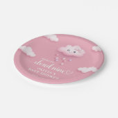 We zijn op cloud negen schattig lachende wolk roze papieren bordje (Gekanteld)