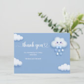 We zijn op cloud negen schattige pluizige cloud Bo Bedankkaart (Staand voorkant)