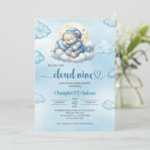 We zijn op cloud negen schattige teddybeer slapend kaart (Staand voorkant)