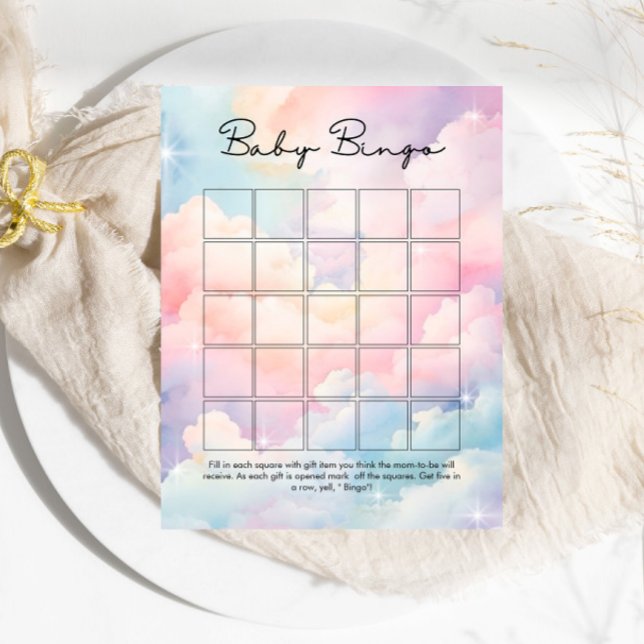 We zijn op Cloud Nine Baby Bingo Baby shower spel (Creator heeft geüpload)