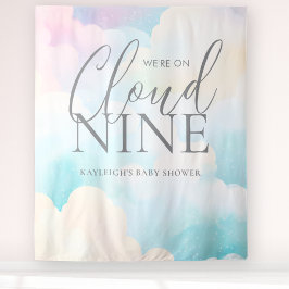 We zijn op Cloud Nine Baby shower achtergrond Wandkleed