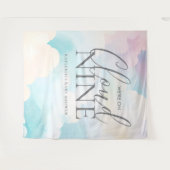 We zijn op Cloud Nine Baby shower achtergrond Wandkleed (Voorkant (horizontaal))
