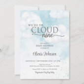We zijn op Cloud Nine Baby shower (Boy) Kaart (Voorkant)