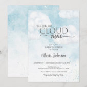 We zijn op Cloud Nine Baby shower (Boy) Kaart (Voorkant / Achterkant)