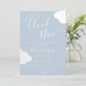 We zijn op Cloud Nine Baby shower Invitation Kaart (Staand voorkant)