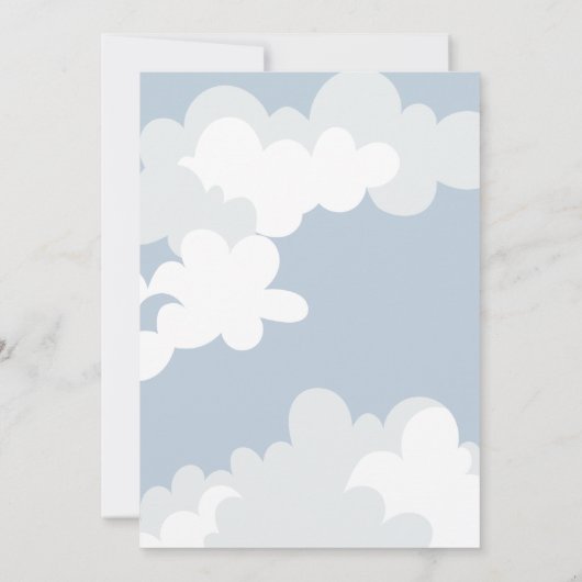 We zijn op Cloud Nine Baby shower Invitation Kaart (Achterkant)