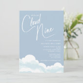 We zijn op Cloud Nine Baby shower Invitation Kaart (Staand voorkant)