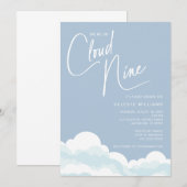 We zijn op Cloud Nine Baby shower Invitation Kaart (Voorkant / Achterkant)