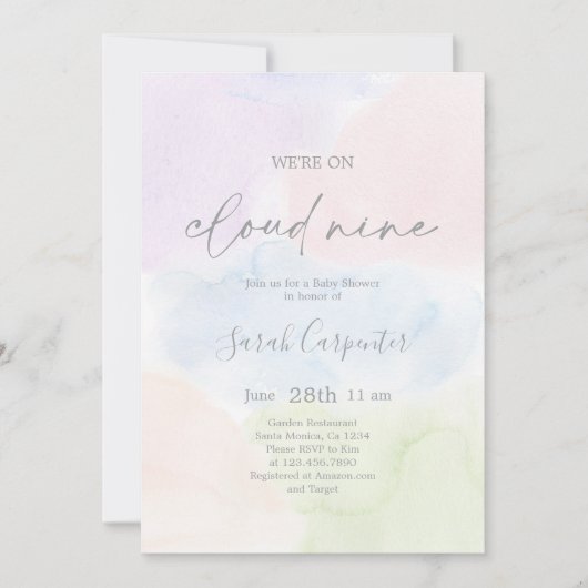 We zijn op Cloud Nine Baby shower Kaart (Voorkant)