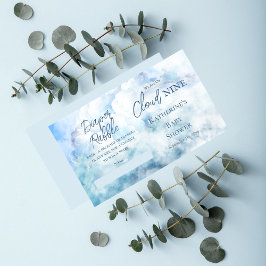 We zijn op Cloud Nine Baby shower luierreling Informatiekaartje