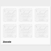 We zijn op Cloud Nine Baby Shower Vierkante Sticker (Vel)