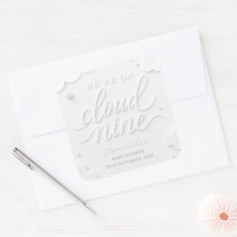 We zijn op Cloud Nine Baby Shower Vierkante Sticker