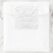 We zijn op Cloud Nine Baby Shower Vierkante Sticker (Tas)