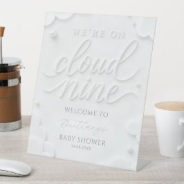 We zijn op Cloud Nine Baby Shower Welkom Reclamebord Met Voetstuk