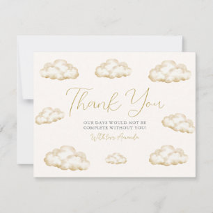 We zijn op Cloud Nine Blauwe Baby Shower Dank je Bedankkaart