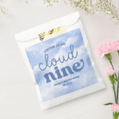 We zijn op Cloud Nine Blue 9th Birthday Party Bedankzakje (Gezegeld)