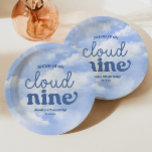 We zijn op Cloud Nine Blue 9th Birthday Party Papieren Bordje<br><div class="desc">Dit zijn we op Cloud Nine Blue 9th Birthday Party Paper Borden!</div>