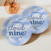 We zijn op Cloud Nine Blue 9th Birthday Party Papieren Bordje