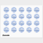 We zijn op Cloud Nine Blue 9th Birthday Party Ronde Sticker (Vel)