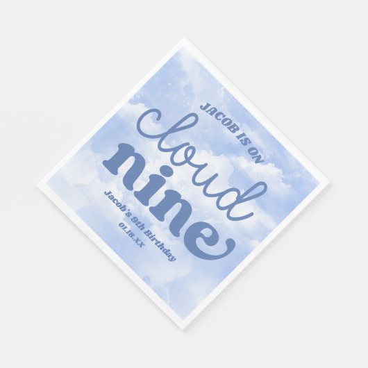We zijn op Cloud Nine Blue 9th Birthday Party Servet (Hoek)