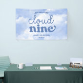 We zijn op Cloud Nine Blue 9th Birthday Party Spandoek (Beurs)