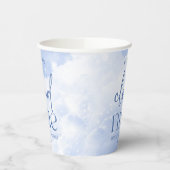 We zijn op Cloud Nine Blue Baby shower Papieren Bekers (Links)