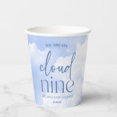 We zijn op Cloud Nine Blue Baby shower Papieren Bekers (Voorkant)