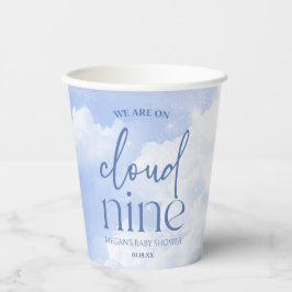 We zijn op Cloud Nine Blue Baby shower Papieren Bekers