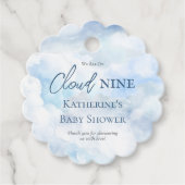 We zijn op Cloud Nine Blue Boy Baby shower Bedankjes Labels (Voorkant)