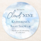 We zijn op Cloud Nine Blue Boy Baby shower Ronde Kartonnen Onderzetter (Voorkant)