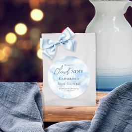 We zijn op Cloud Nine Blue Boy Baby shower Ronde Sticker