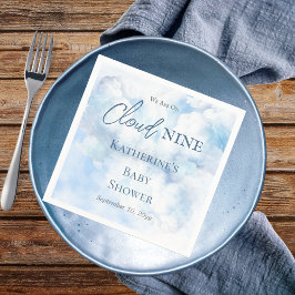 We zijn op Cloud Nine Blue Boy Baby shower Servet