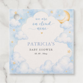 We zijn op Cloud Nine Boy Baby Shower  Bedankjes Labels