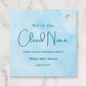 We zijn op Cloud Nine Boy Baby shower Bedankjes Labels (Achterkant)