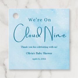 We zijn op Cloud Nine Boy Baby shower Bedankjes Labels