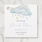 We zijn op Cloud Nine Boy Baby shower Bedankjes Labels (Voorkant)