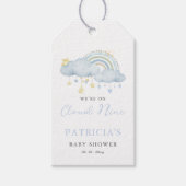 We zijn op Cloud Nine Boy Baby shower Cadeaulabel (Voorkant)