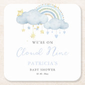 We zijn op Cloud Nine Boy Baby shower Kartonnen Onderzetters (Voorkant)