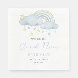 We zijn op Cloud Nine Boy Baby shower Servet