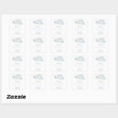 We zijn op Cloud Nine Boy Baby shower Vierkante Sticker (Vel)