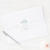 We zijn op Cloud Nine Boy Baby shower Vierkante Sticker (Envelop)