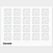 We zijn op Cloud Nine Boy Baby Shower Vierkante Sticker (Vel)