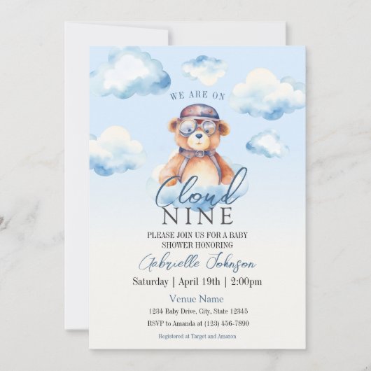 We zijn op Cloud Nine  Boy Beer Baby shower Kaart (Voorkant)