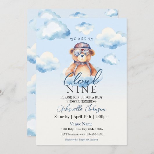 We zijn op Cloud Nine Boy Beer Baby shower Kaart (Voorkant / Achterkant)