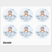 We zijn op Cloud Nine  Boy Beer Baby shower Ronde Sticker (Vel)
